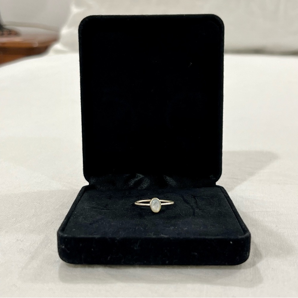 Silver White Opal Ring